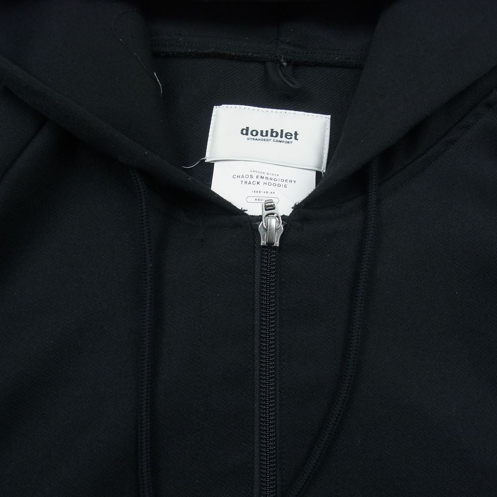 ダブレット 18SS14BL65 CHAOS EMBROIDERY TRACK HOODIE カオス 刺繍 エンブロイダリ― トラック フーディー ジップ パーカー ブラック系 M【中古】