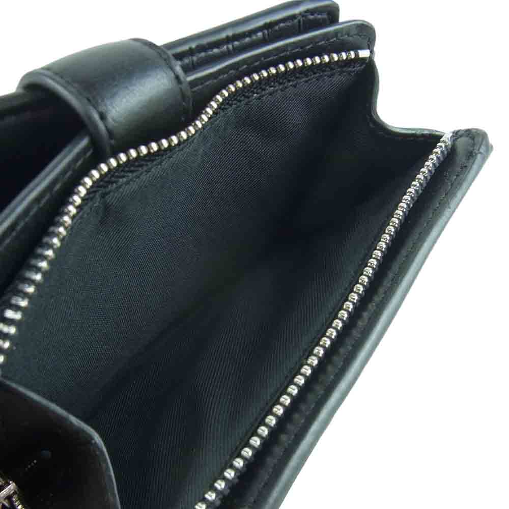 COACH コーチ F23553 シグネチャー レザー 二つ折り コンパクト 財布 グレー系 ブラック系【中古】