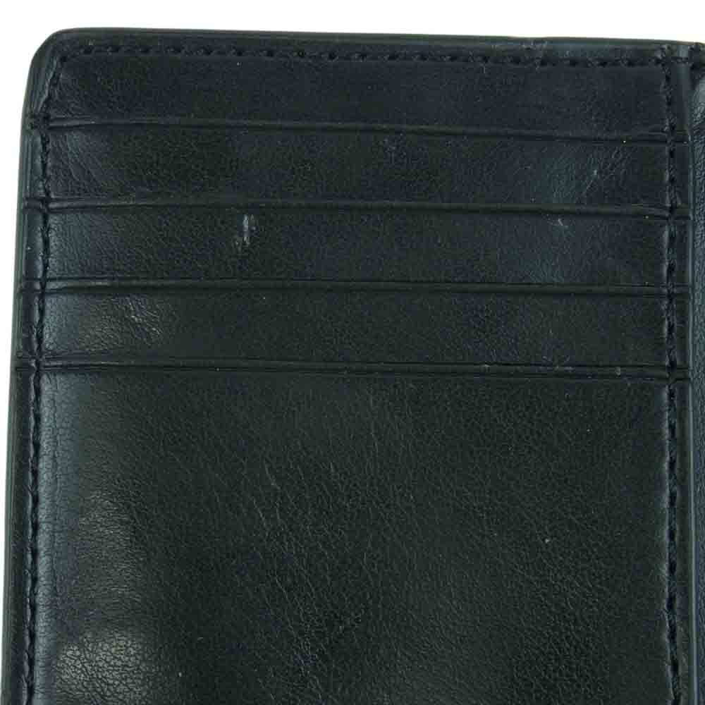 COACH コーチ F23553 シグネチャー レザー 二つ折り コンパクト 財布 グレー系 ブラック系【中古】