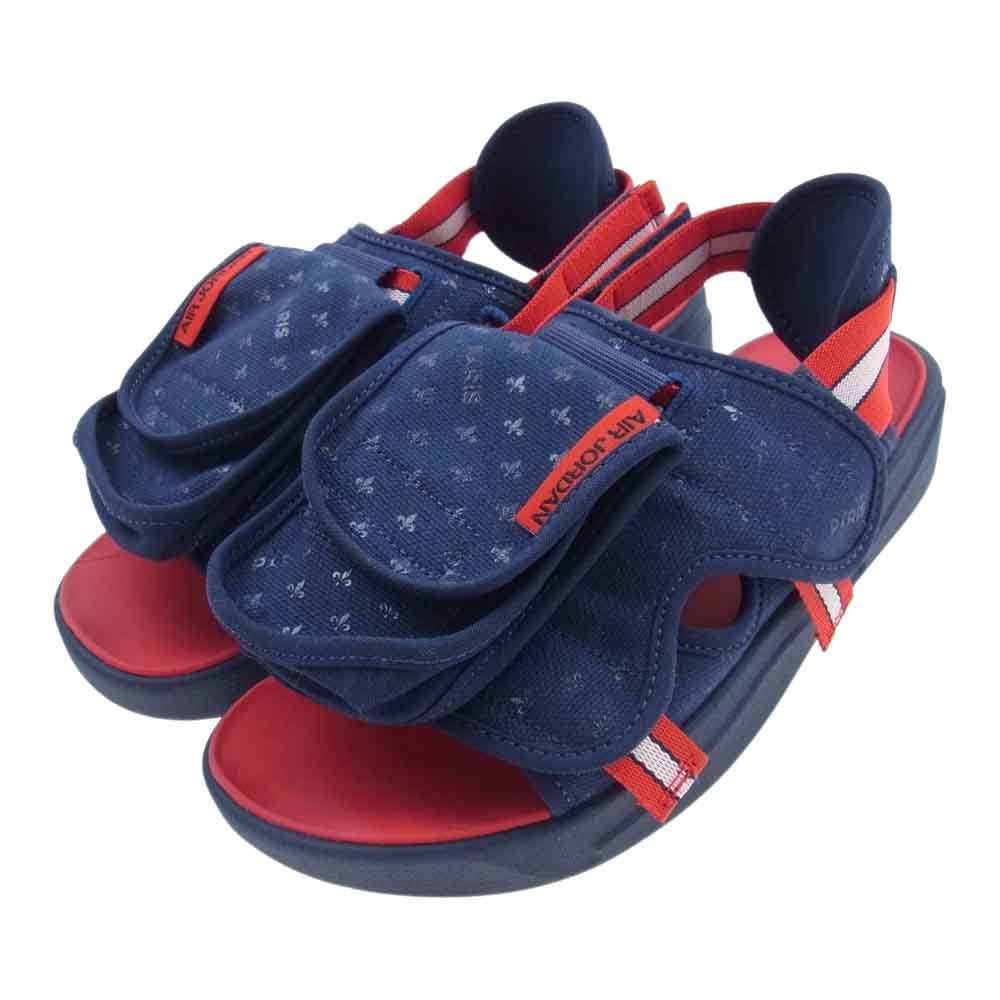 NIKE AIR JORDAN ナイキ ジョーダン 21SS DJ2992-400 JORDAN BRAND JORDAN LS SLIDE PSG ジョーダン ブランド ジョーダン スライド サンダル ネイビー系 レッド系 28.0cm【美品】【中古】