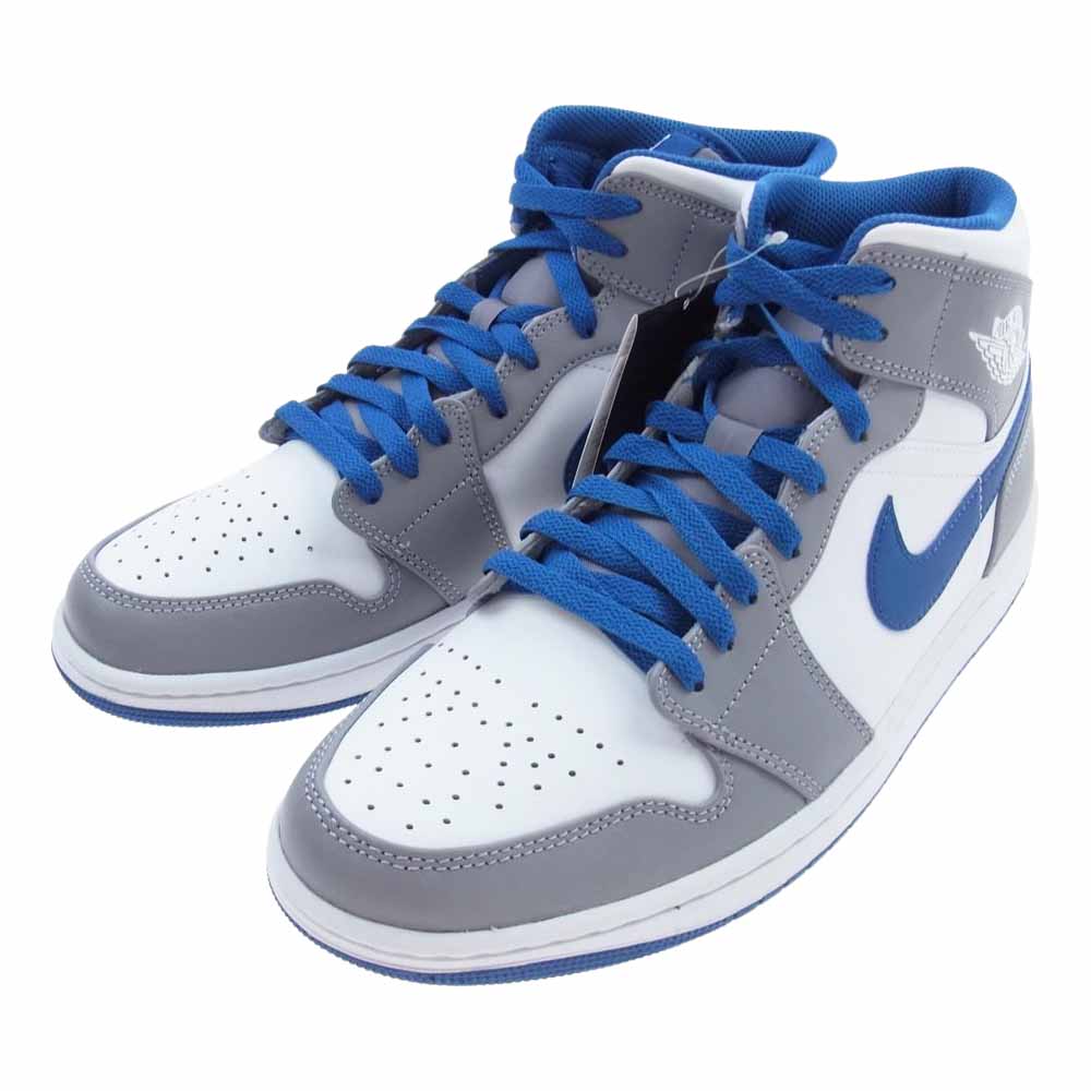 NIKE AIR JORDAN ナイキ ジョーダン DQ8426-014  AIR JORDAN 1 MID TRUE BLUE エアジョーダン1 トゥルーブルー ミッド カット スニーカー  グレー×ホワイト×ブルー 28.0cm【新古品】【未使用】【中古】