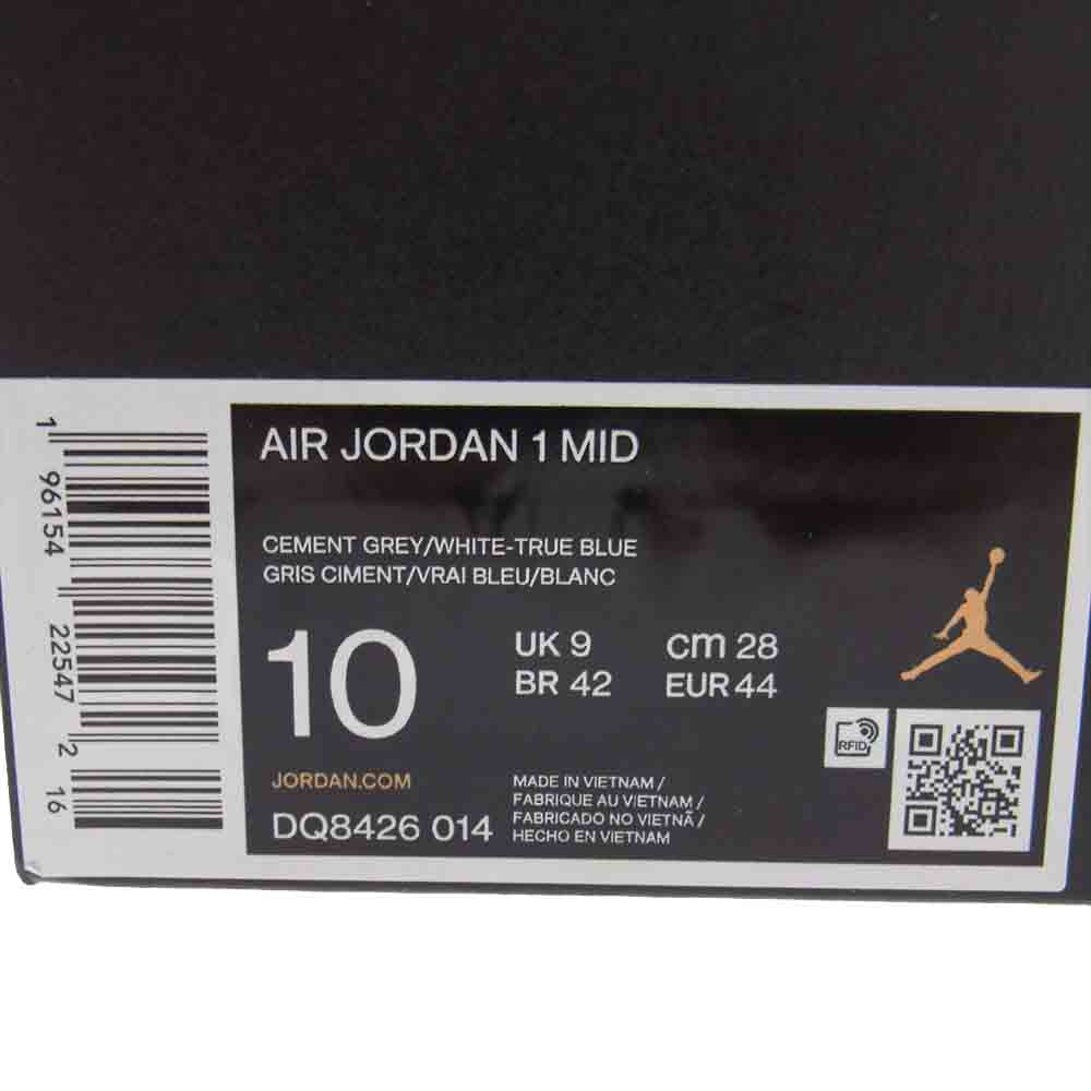 NIKE AIR JORDAN ナイキ ジョーダン DQ8426-014  AIR JORDAN 1 MID TRUE BLUE エアジョーダン1 トゥルーブルー ミッド カット スニーカー  グレー×ホワイト×ブルー 28.0cm【新古品】【未使用】【中古】