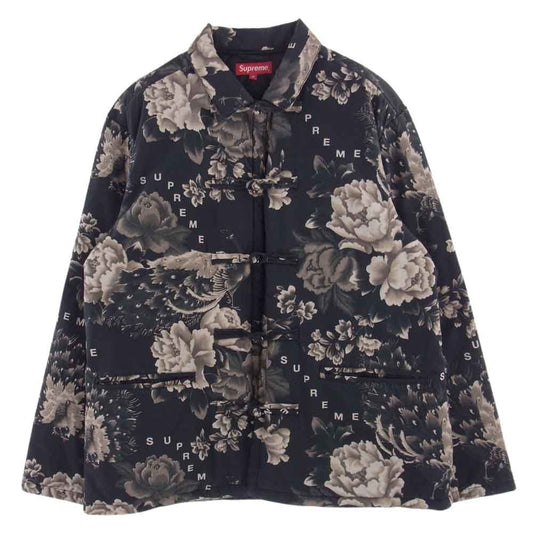 Supreme シュプリーム 21SS  Peacock Jacket ピーコックジャケット チャイナボタン キルティング ライナー ジャケット ブラック系 チャコール系 M【中古】