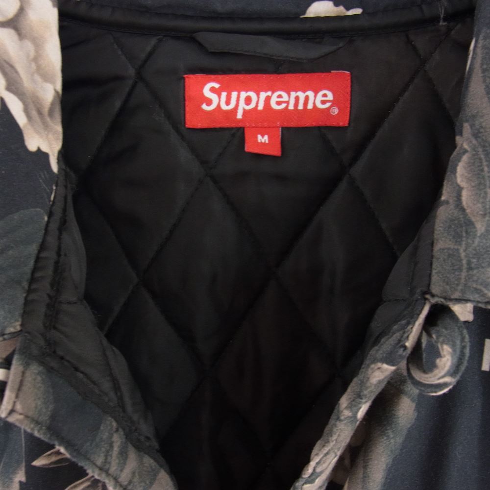 Supreme シュプリーム 21SS  Peacock Jacket ピーコックジャケット チャイナボタン キルティング ライナー ジャケット ブラック系 チャコール系 M【中古】