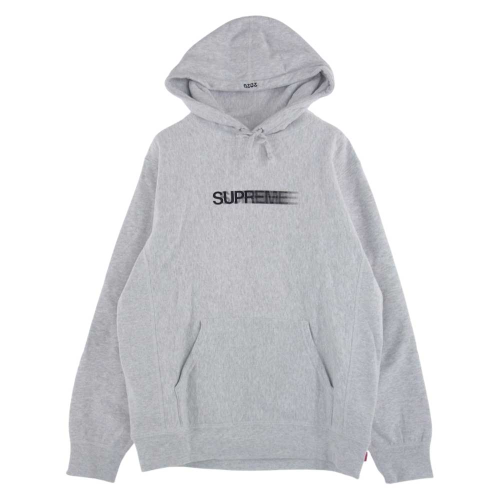 Supreme シュプリーム 20SS  Motion Logo Hooded Sweatshirt モーションロゴ フーデッド スウェットシャツ プルオーバーパーカー　 グレー系 M【美品】【中古】