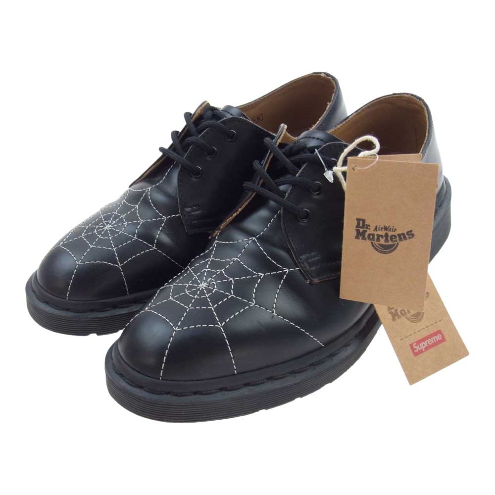 Supreme シュプリーム 22SS 27952001 × Dr. Martens 3-Eye Spiderweb ドクターマーチン スパイダーウェブ 3 アイ シューズ ブラック系 UK6【中古】