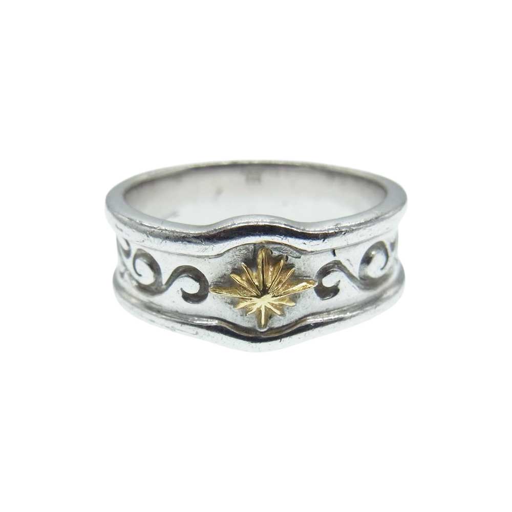 SAAD サード K18 太陽神 唐草 リング シルバー系 17号【中古】