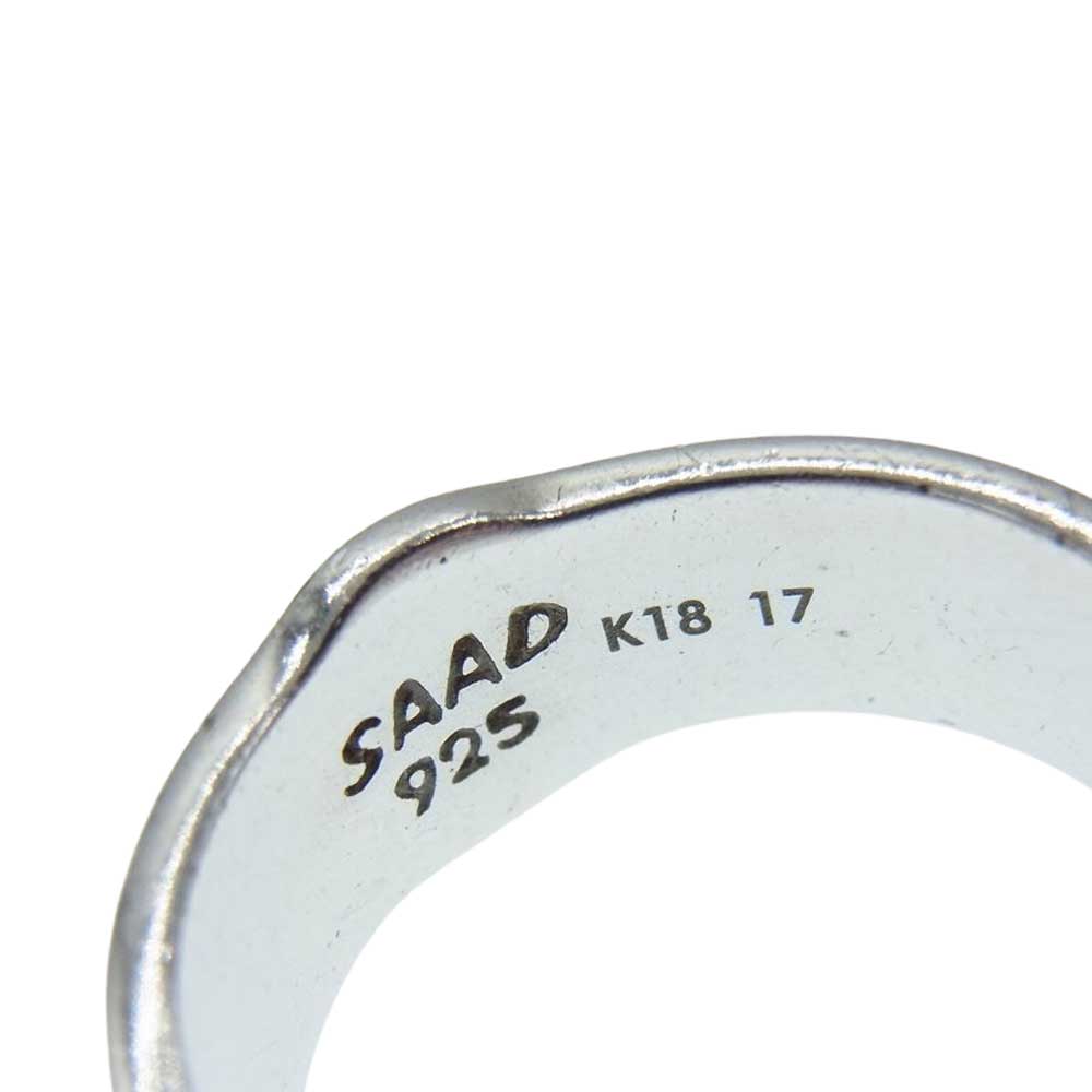 SAAD サード K18 太陽神 唐草 リング シルバー系 17号【中古】