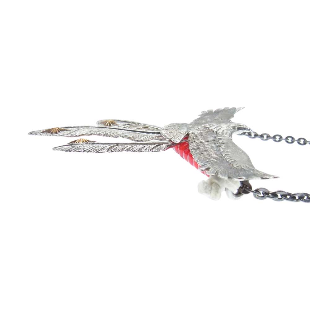 SAAD サード カスタム イーグル 3連フェザー ビーズ ネックレス シルバー系【中古】