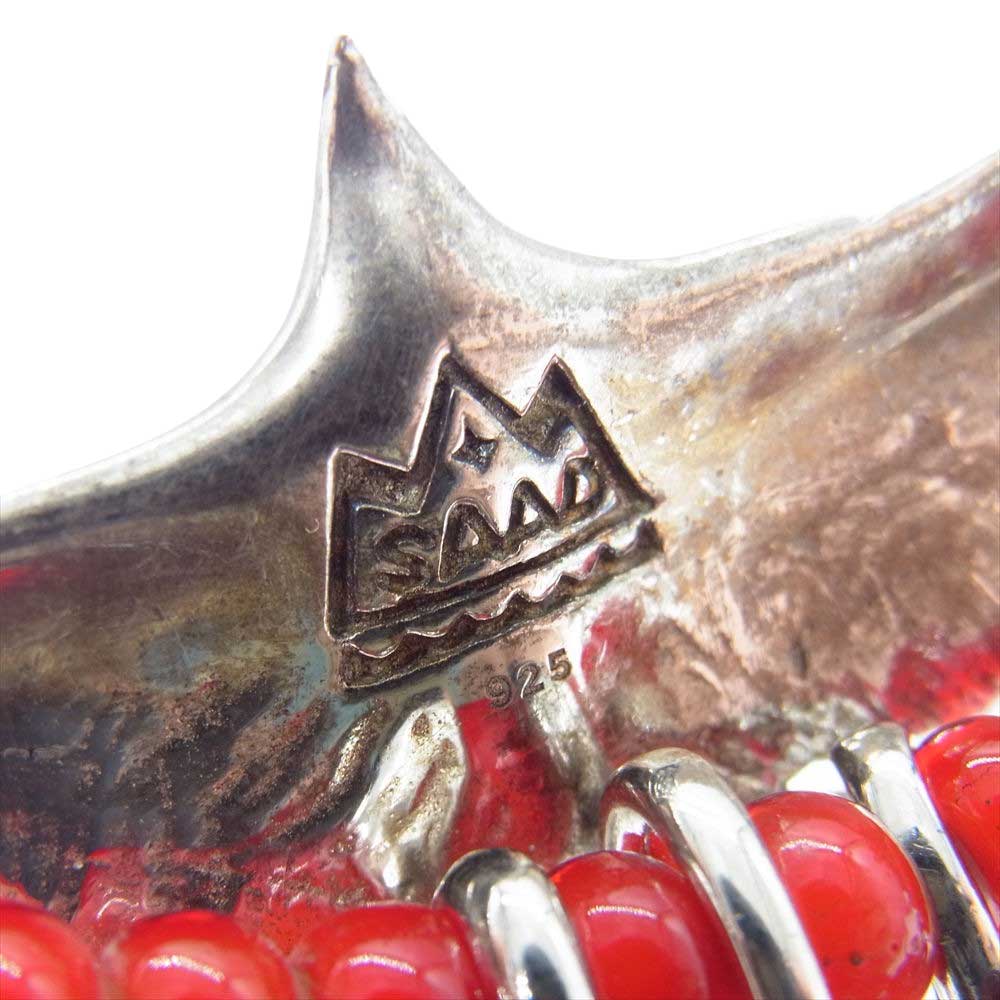 SAAD サード カスタム イーグル 3連フェザー ビーズ ネックレス シルバー系【中古】