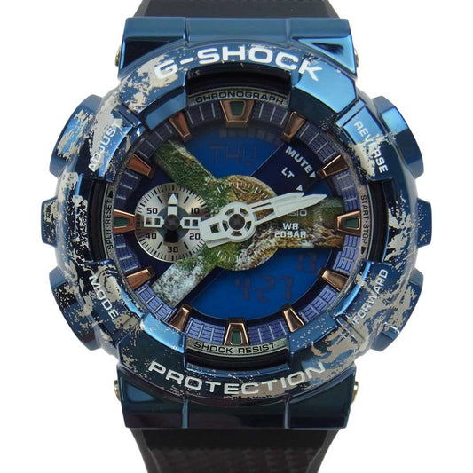CASIO G-SHOCK カシオ ジーショック GM-110EARTH-1AJR ANALOG-DIGITAL アナログ デジタル アナデジ 地球 アース ウォッチ 腕時計 ブルー系 ブラック系【新古品】【未使用】【中古】
