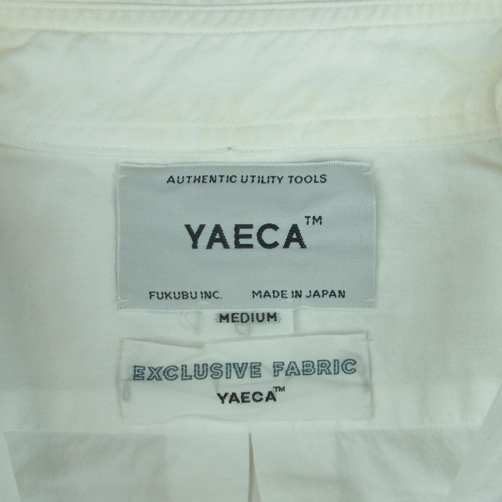 YAECA ヤエカ 16121 COMFORT SHIRT STANDARD LONG コンフォート スタンダート ロング カジュアル シャツ スナップ ホワイト系 M【中古】