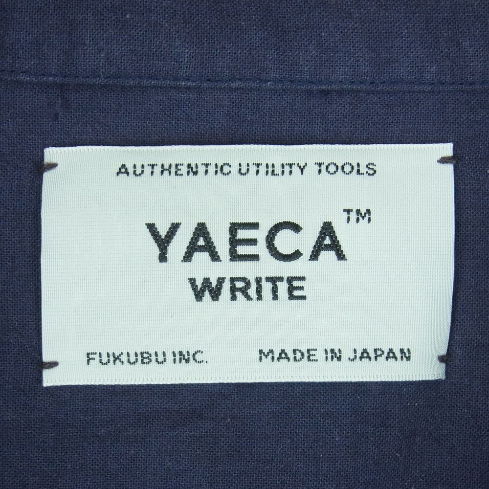 YAECA ヤエカ 1711078 胸ポケット付き コットン プルオーバー 長袖 シャツ コットン 日本製 ネイビー系 72 M【中古】
