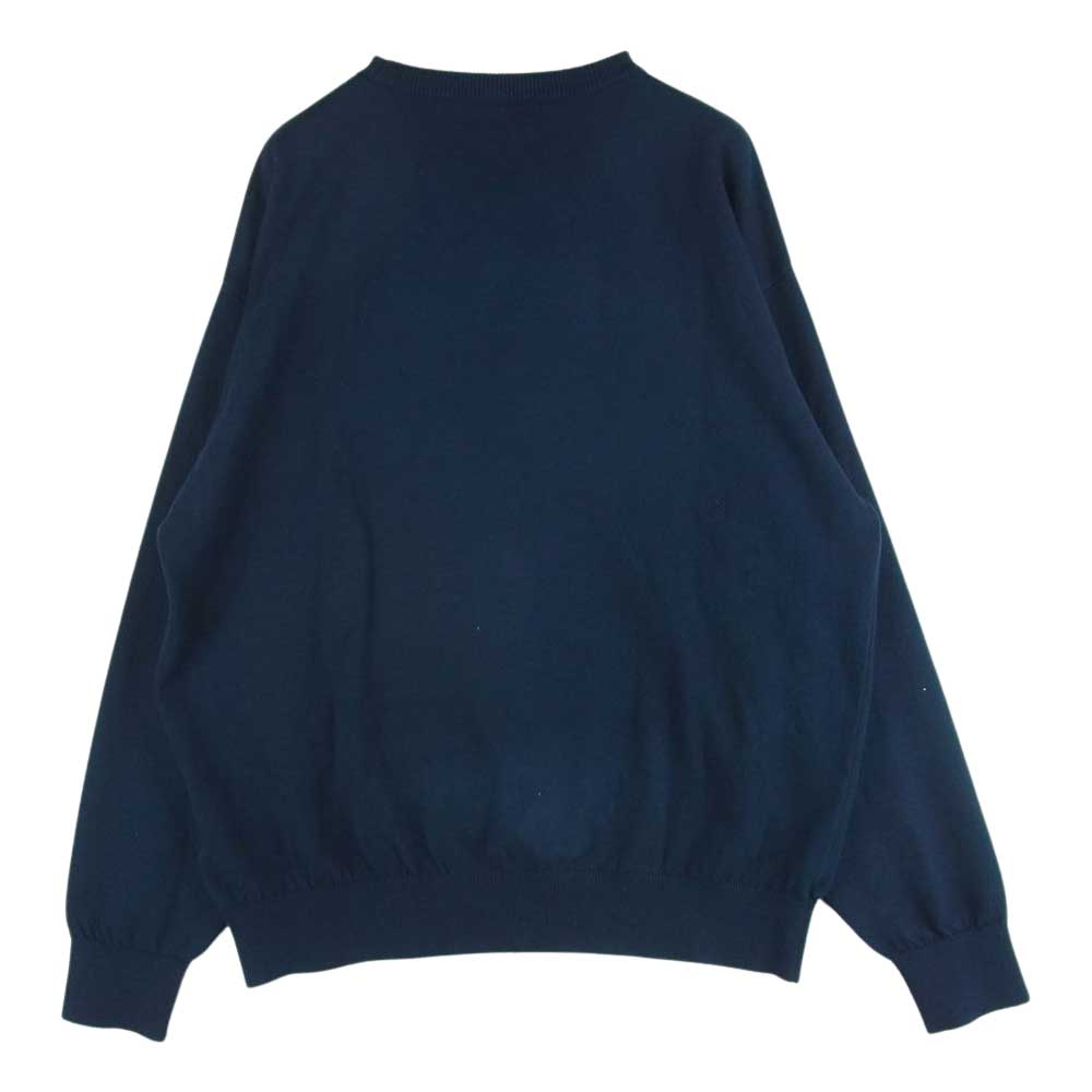 米冨 95-222-029 wave cotton crew neck knit ウェーブ クルーネック ニット ネイビー系 3【中古】