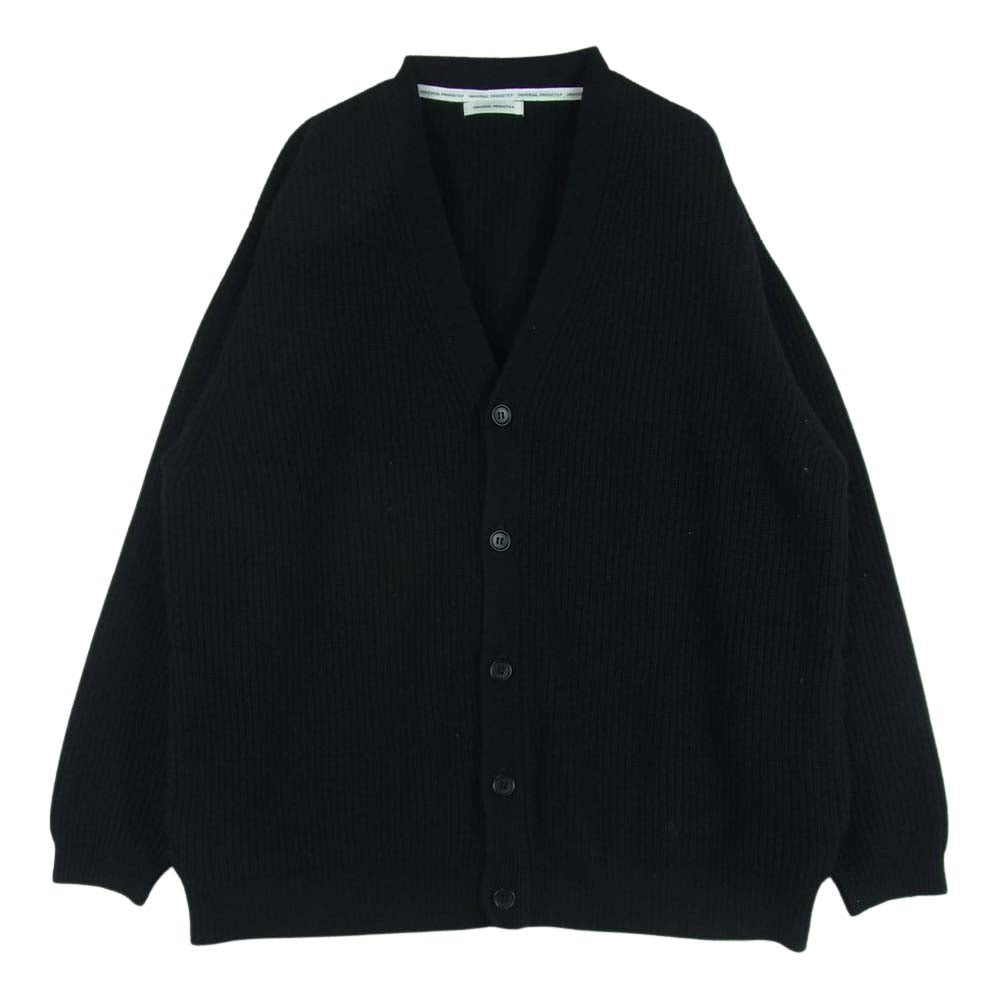 ユニバーサルプロダクツ 213-60201 CARDED MERINO WOOL CARDIGANE メリノ ウール カーディガン ブラック系 2【中古】