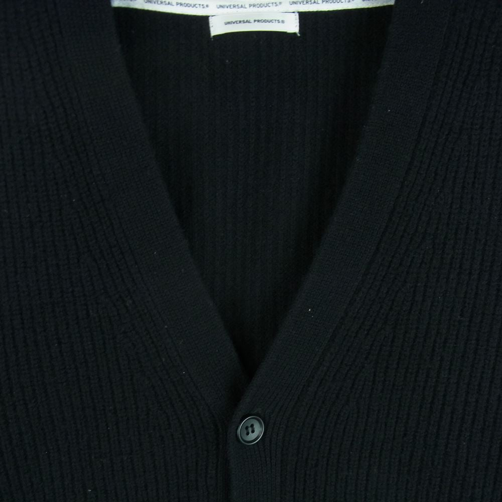 ユニバーサルプロダクツ 213-60201 CARDED MERINO WOOL CARDIGANE メリノ ウール カーディガン ブラック系 2【中古】