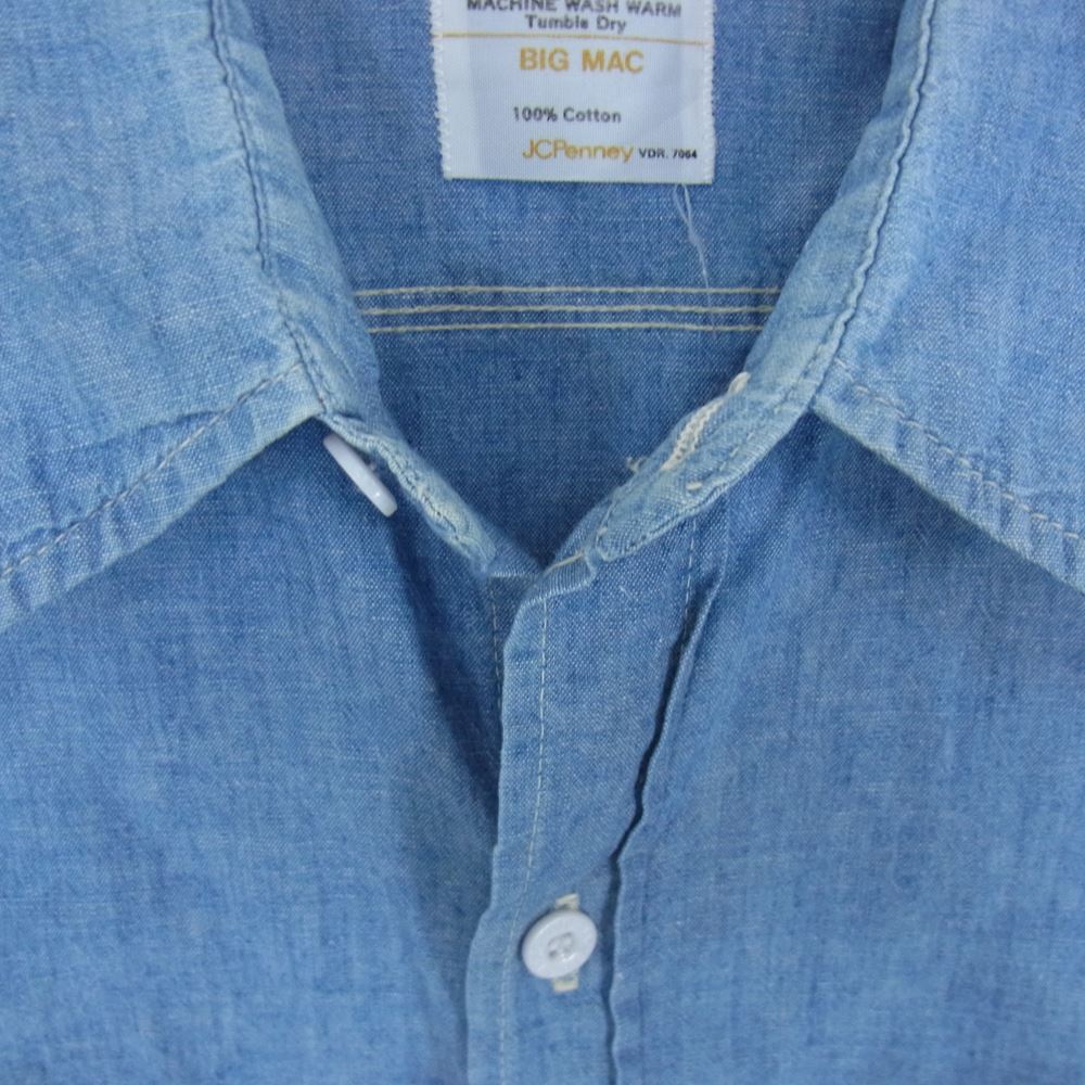 ビックマック 70s JCPenny JCペニー シャンブレー 長袖 シャツ ブルー系 サイズ表記無【中古】