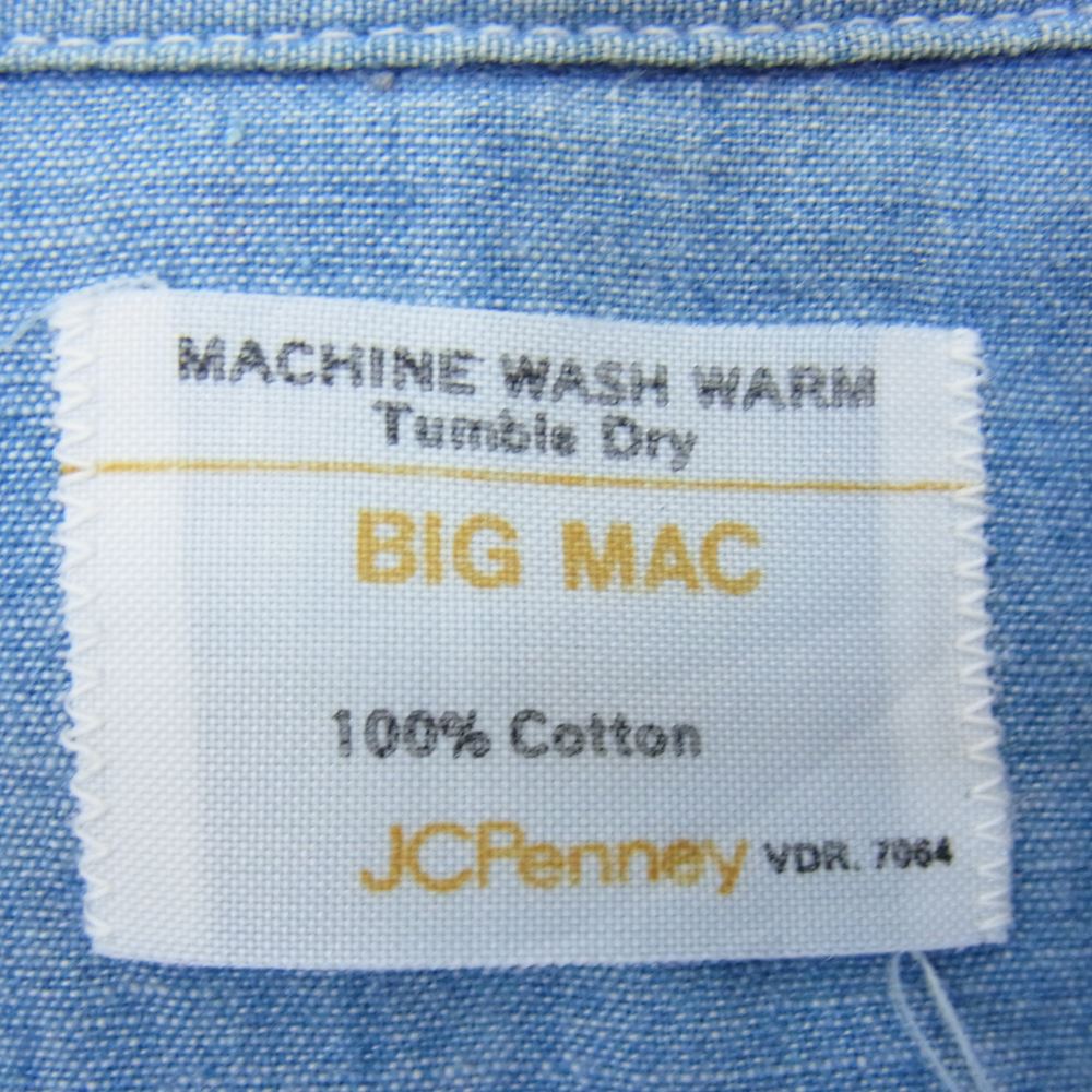 ビックマック 70s JCPenny JCペニー シャンブレー 長袖 シャツ ブルー系 サイズ表記無【中古】