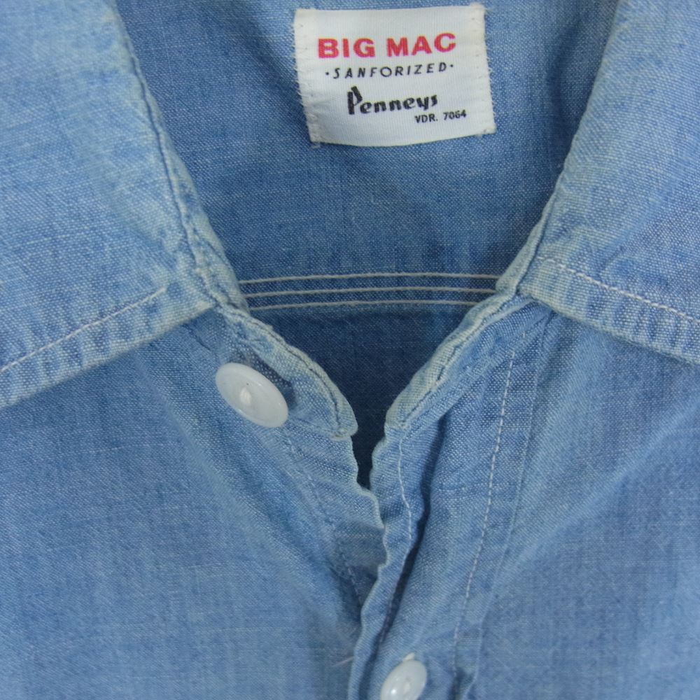ビックマック 60s Penneys ペニーズ シャンブレー 長袖 シャツ ブルー系 サイズ表記無【中古】