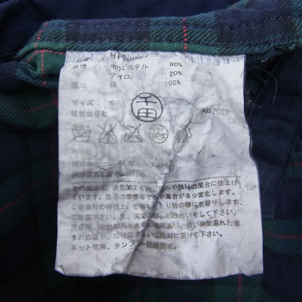 COMME des GARCONS HOMME コムデギャルソンオム AD2015 HP-J021 エステル製品染め パッカリング 裏地ブラックウォッチ ジャケット ネイビー系 S【中古】