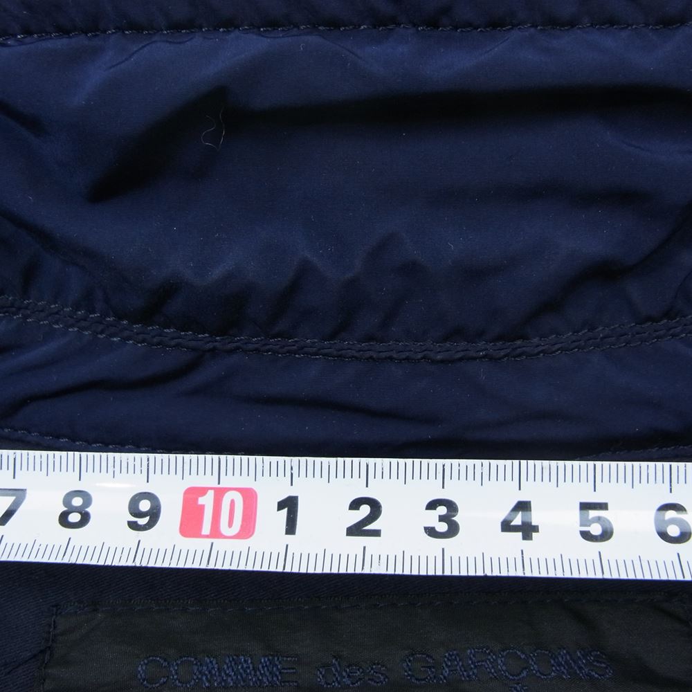 COMME des GARCONS HOMME コムデギャルソンオム AD2015 HP-J021 エステル製品染め パッカリング 裏地ブラックウォッチ ジャケット ネイビー系 S【中古】
