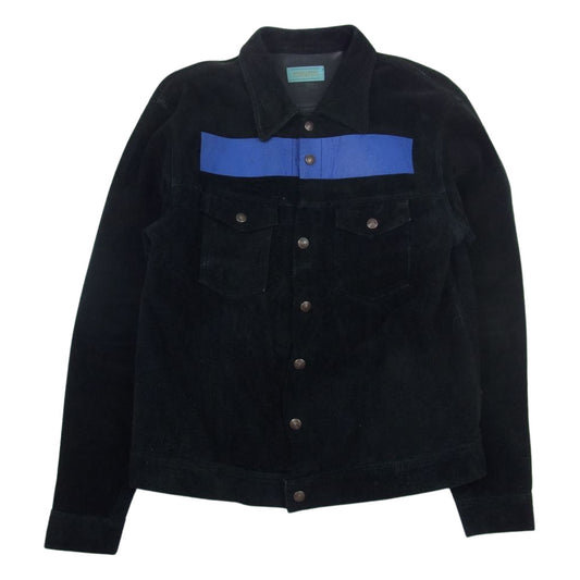 UNDERCOVER アンダーカバー 97-98AW  UC-7W-JK-06 LEAF期 ライン スエード ジャケット 牛革 ブラック系 L【中古】