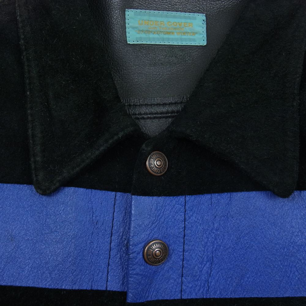 UNDERCOVER アンダーカバー 97-98AW  UC-7W-JK-06 LEAF期 ライン スエード ジャケット 牛革 ブラック系 L【中古】