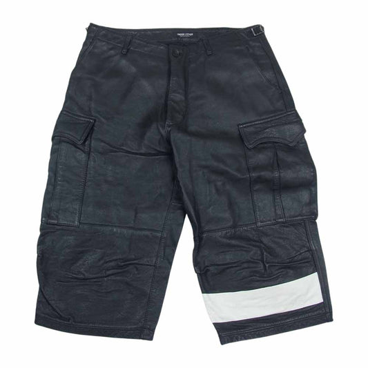 UNDERCOVER アンダーカバー 96AW UC-6W-P-08 ライン レザー ハーフ パンツ ブラック系【中古】