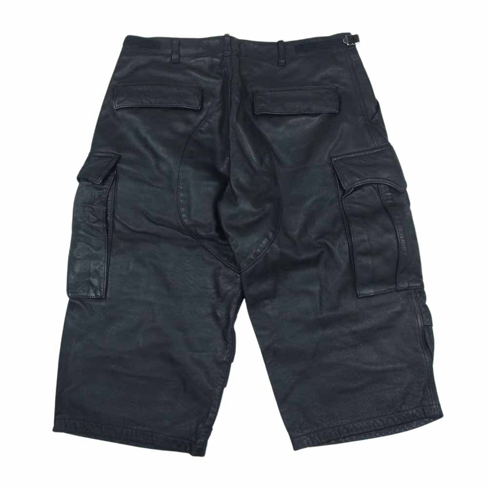 UNDERCOVER アンダーカバー 96AW UC-6W-P-08 ライン レザー ハーフ パンツ ブラック系【中古】