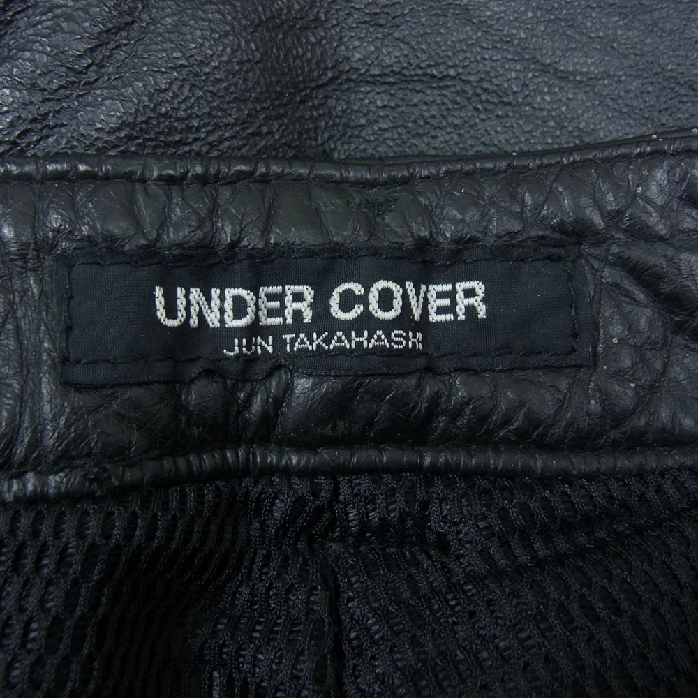 UNDERCOVER アンダーカバー 96AW UC-6W-P-08 ライン レザー ハーフ パンツ ブラック系【中古】