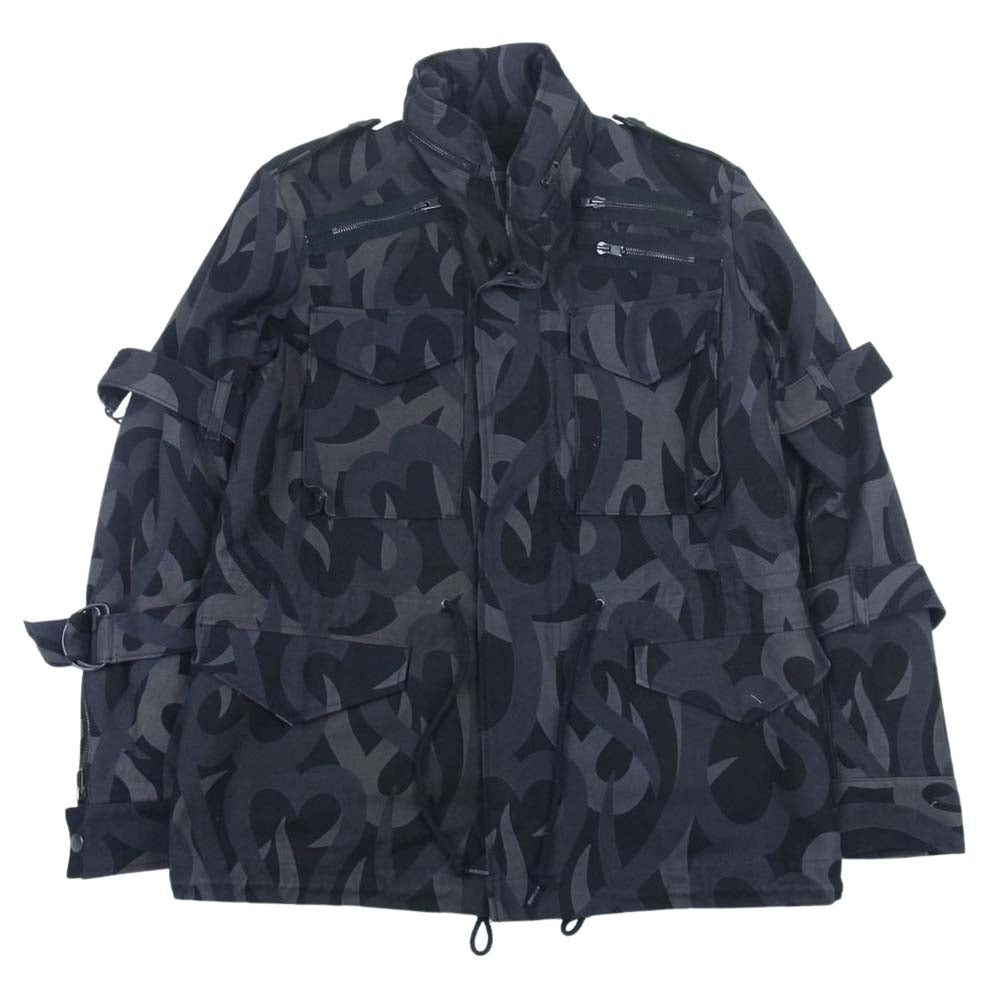 NUMBER(N)INE ナンバーナイン 04AW GIVE PEACE A CHANCE ギブ期 宮下本人期 アーカイブ トライバル 着脱可ボアライナー M-65 ジャケット  グレー系 2【中古】