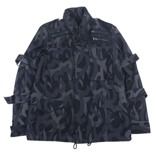 NUMBER(N)INE ナンバーナイン 04AW GIVE PEACE A CHANCE ギブ期 宮下本人期 アーカイブ トライバル 着脱可ボアライナー M-65 ジャケット  グレー系 2【中古】