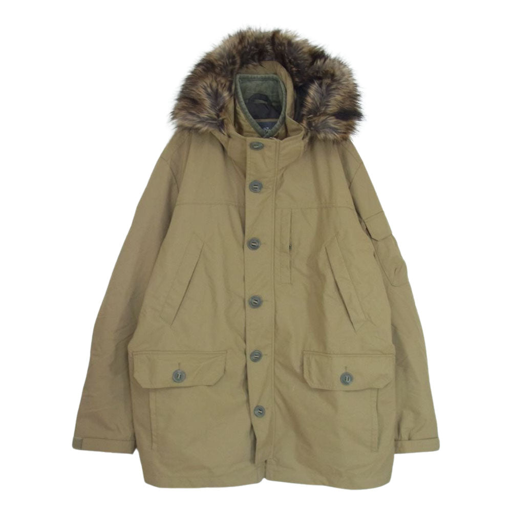 Eddie Bauer エディー・バウアー キルティング ライナー付き フードファー ナイロン ジャケット ベージュ  ベージュ系 L【中古】