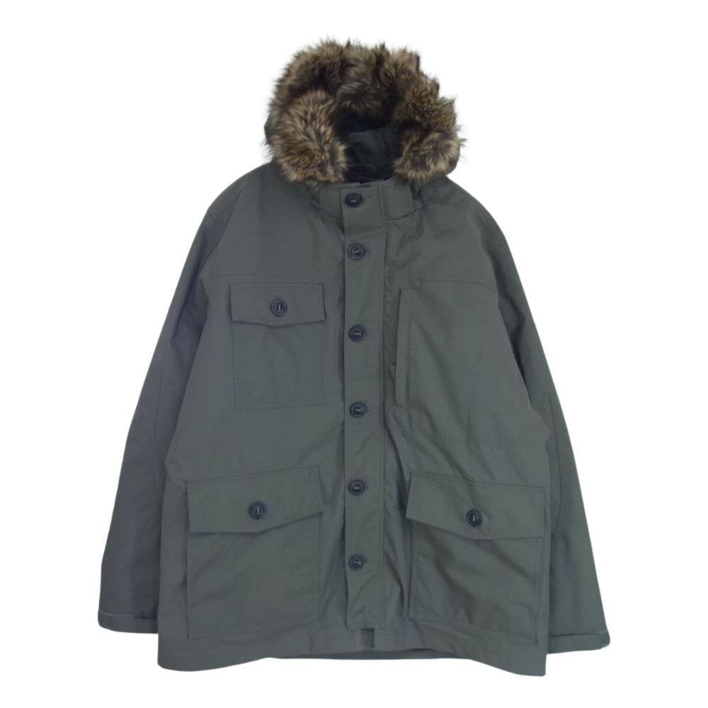 Eddie Bauer エディー・バウアー キルティング ライナー付き フードファー ナイロン ジャケット  カーキ系 XL【中古】