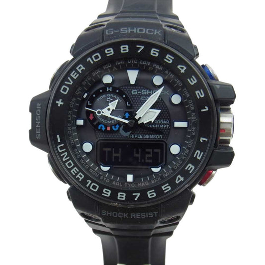 CASIO G-SHOCK カシオ ジーショック GWN-1000B-1BJF GULFMASTER ガルフマスター 耐衝撃構造 20気圧防水 タフソーラー 電波 クォーツ ウオッチ ブラック系【中古】