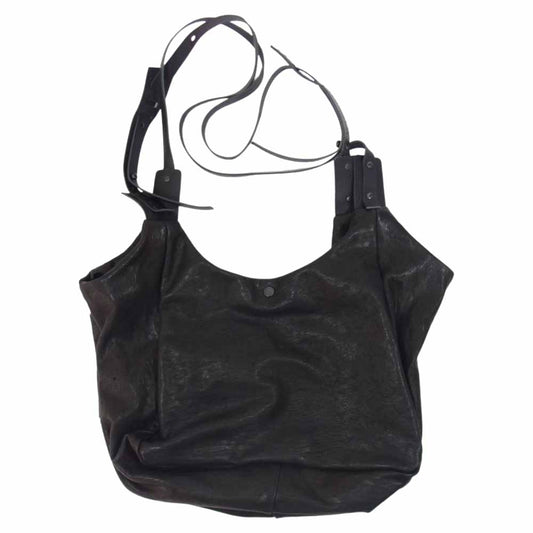 STRUM ストラム STG044-01TAS × T.A.S フルタンニン ピット鞣し シュリンク ホースハイド ショルダー バッグ ブラック系【新古品】【未使用】【中古】