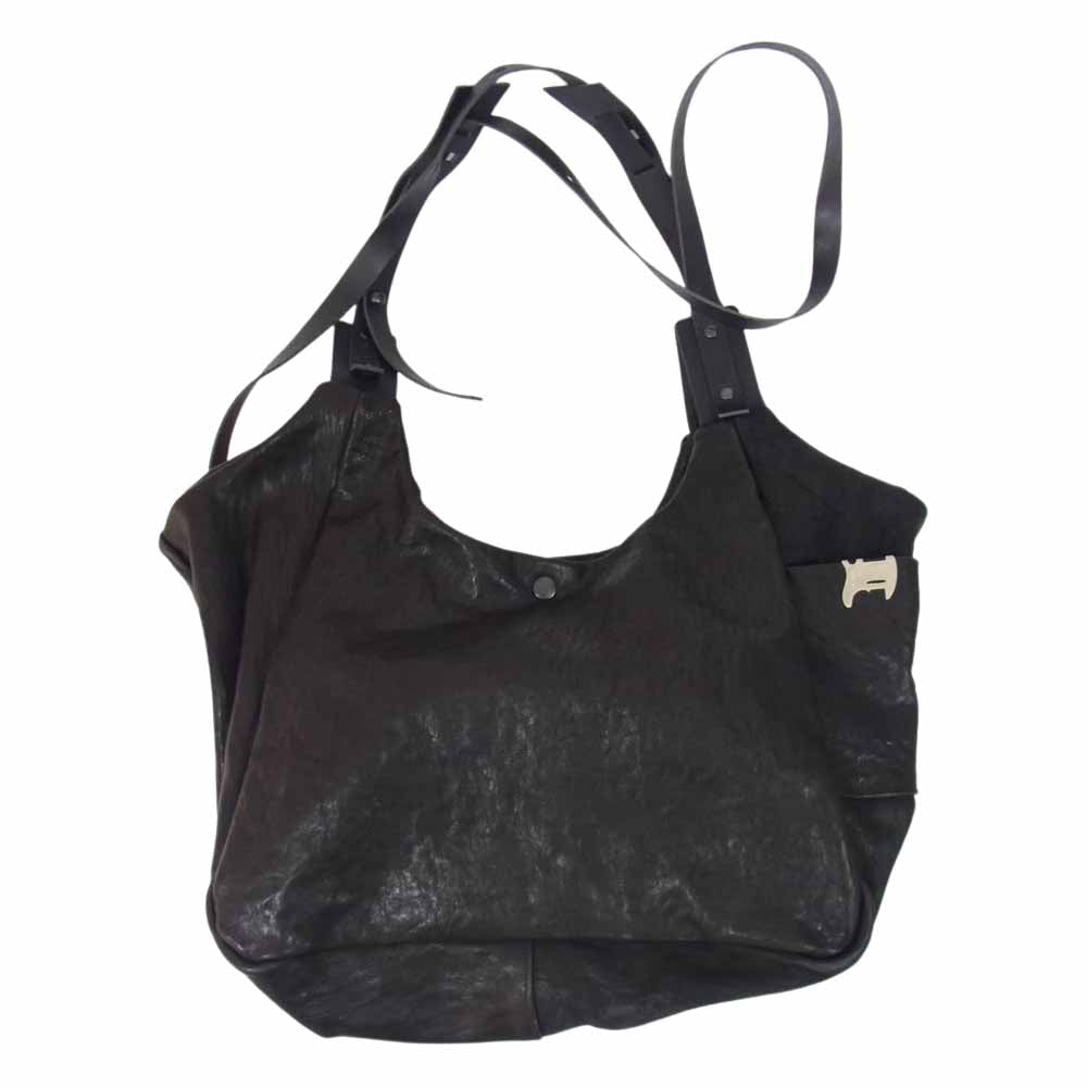 STRUM ストラム STG044-01TAS × T.A.S フルタンニン ピット鞣し シュリンク ホースハイド ショルダー バッグ ブラック系【新古品】【未使用】【中古】
