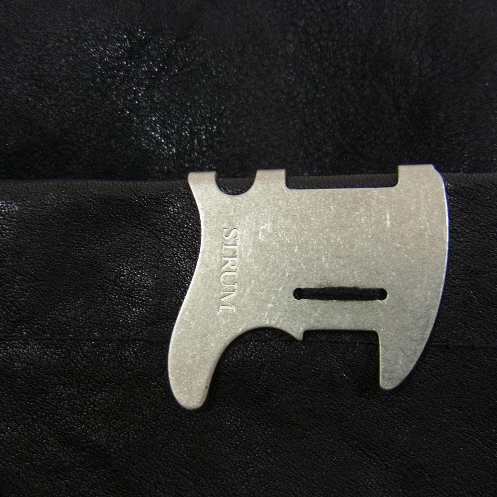 STRUM ストラム STG044-01TAS × T.A.S フルタンニン ピット鞣し シュリンク ホースハイド ショルダー バッグ ブラック系【新古品】【未使用】【中古】