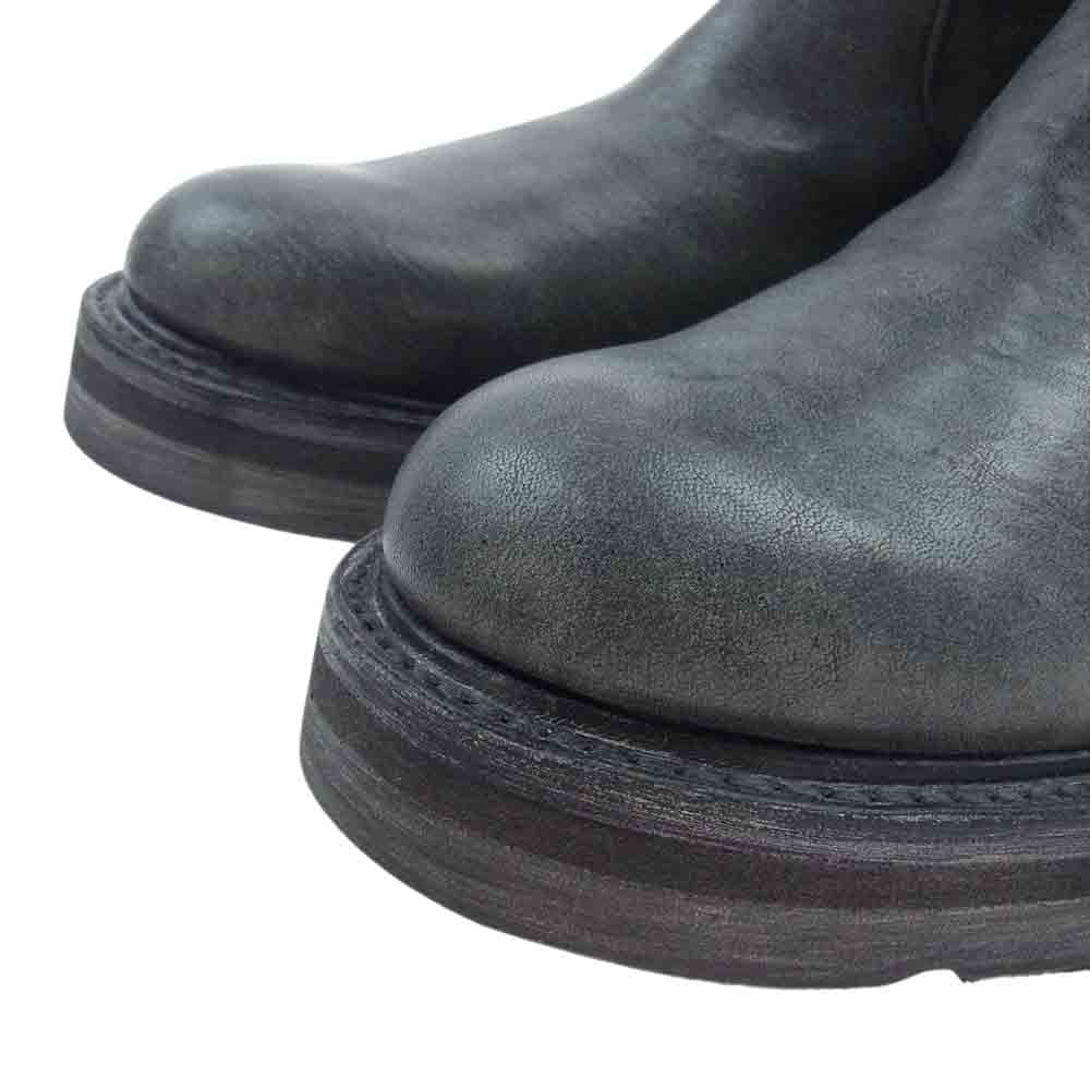 STRUM ストラム STB008-01 フルタンニン ピット鞣し シュリンク ホースハイド WAX仕上げ シングルライダース バックジップブーツ グレー系 26cm【新古品】【未使用】【中古】
