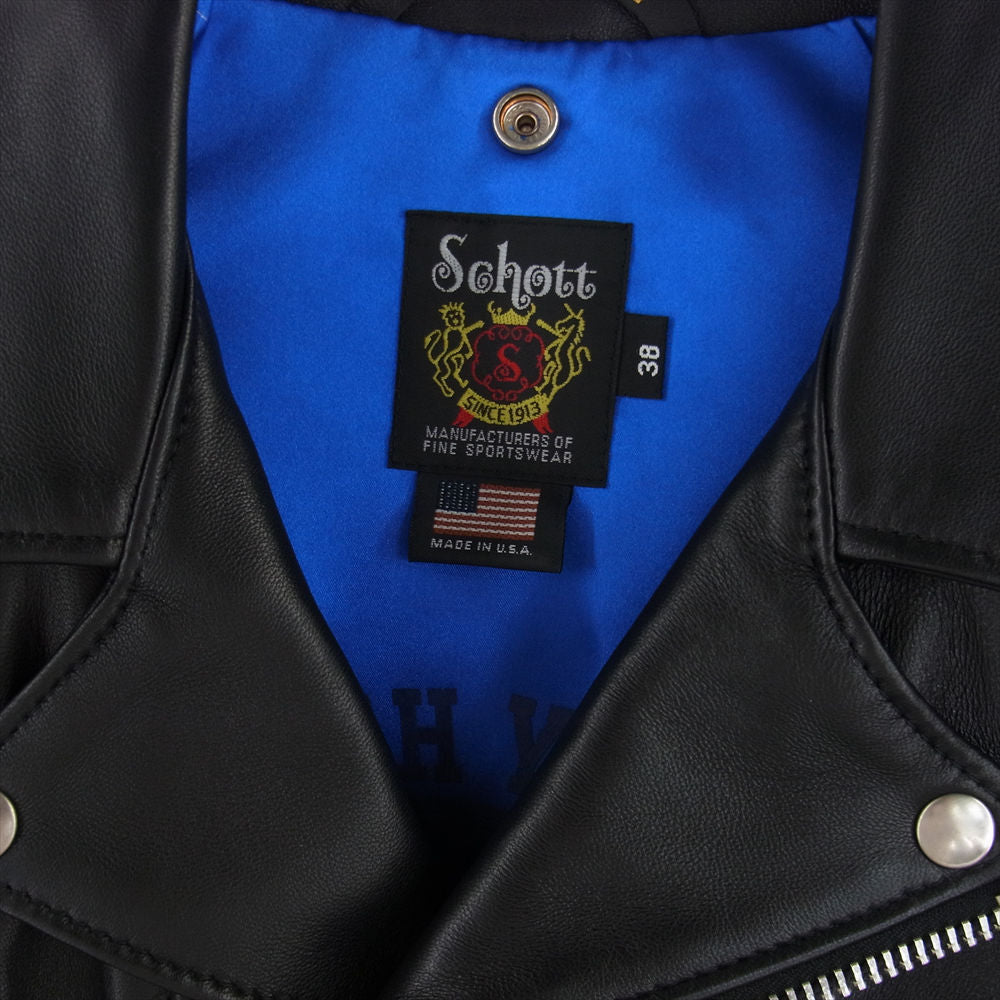 schott ショット 44766 B'z ビーズ 30TH YEAR EXHIBITION 30周年 エキシビジョン TAK MATSUMOTO MODEL ダブル ライダース ジャケット  ブラック系 38【極上美品】【中古】