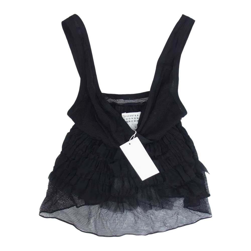MAISON MARGIELA メゾンマルジェラ S31NC0495 1 Black Sleeveless Blouse Top ノースリーブ ブラウス ブラック系 40【極上美品】【中古】