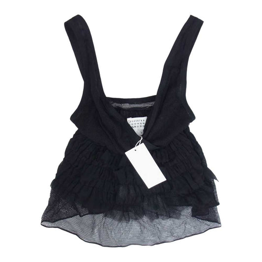 MAISON MARGIELA メゾンマルジェラ S31NC0495 1 Black Sleeveless Blouse Top ノースリーブ ブラウス ブラック系 40【極上美品】【中古】