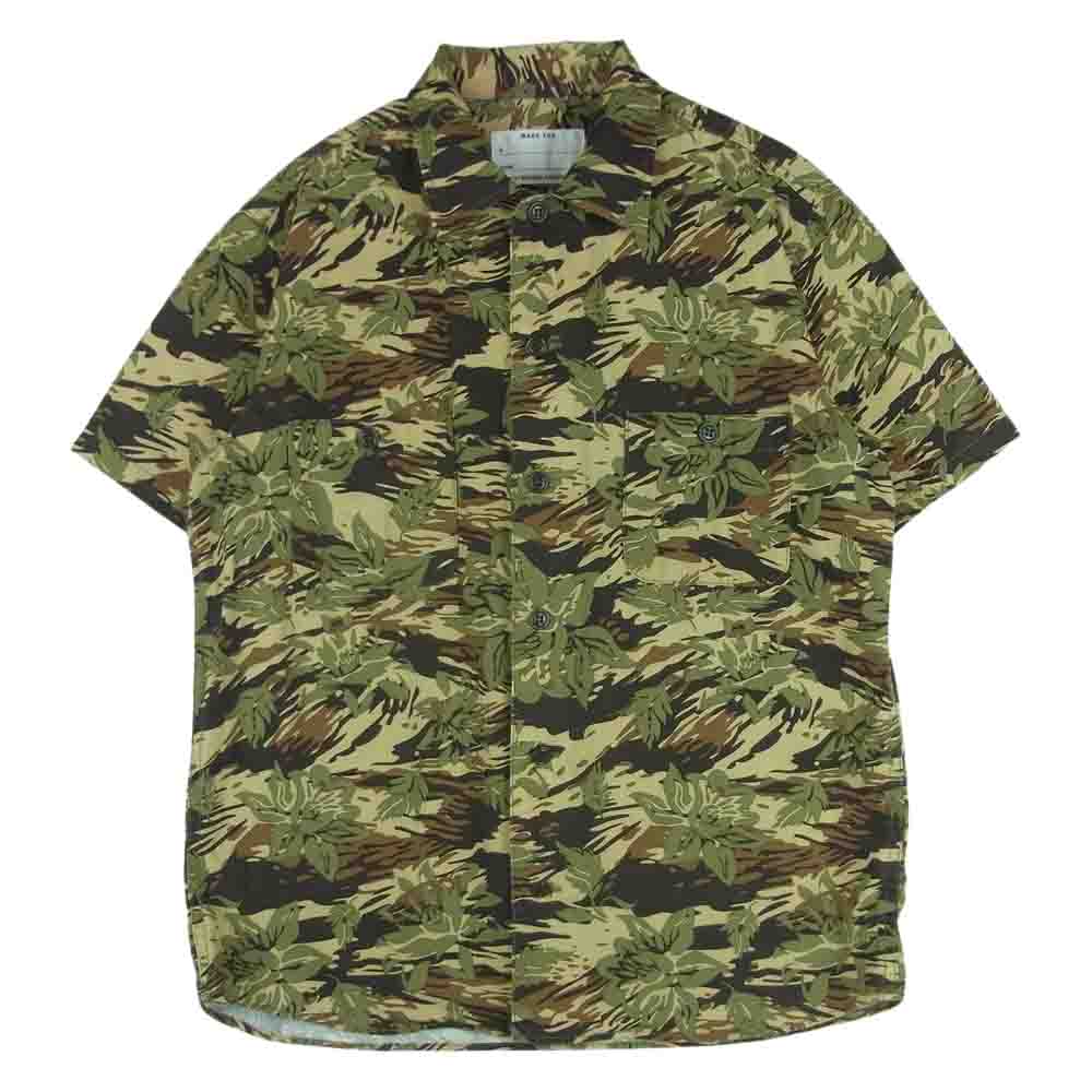 STANDARD CALIFORNIA スタンダードカリフォルニア 迷彩 カモ柄 半袖 シャツ コットン 日本製 ベージュ系 カーキ系 M【中古】