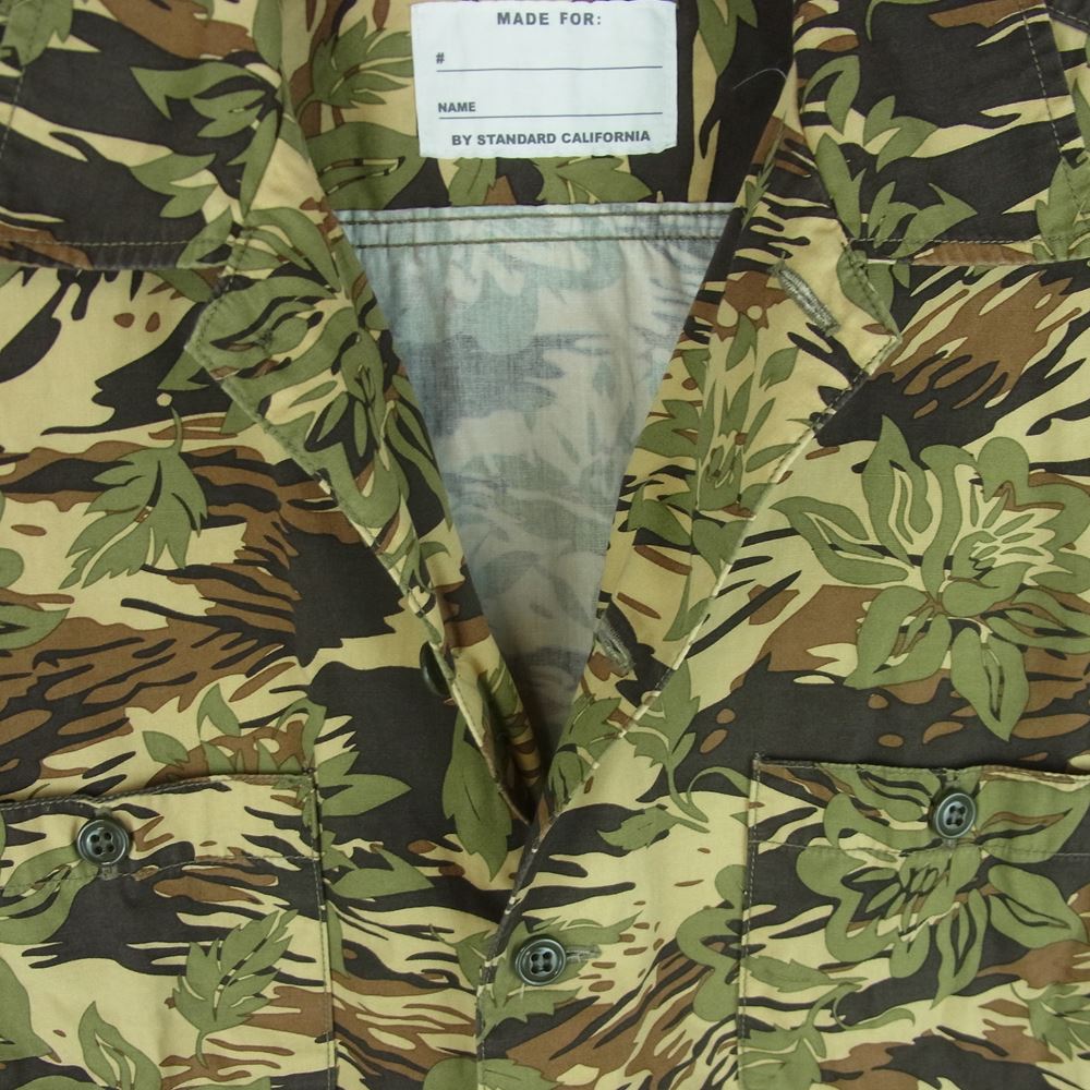 STANDARD CALIFORNIA スタンダードカリフォルニア 迷彩 カモ柄 半袖 シャツ コットン 日本製 ベージュ系 カーキ系 M【中古】