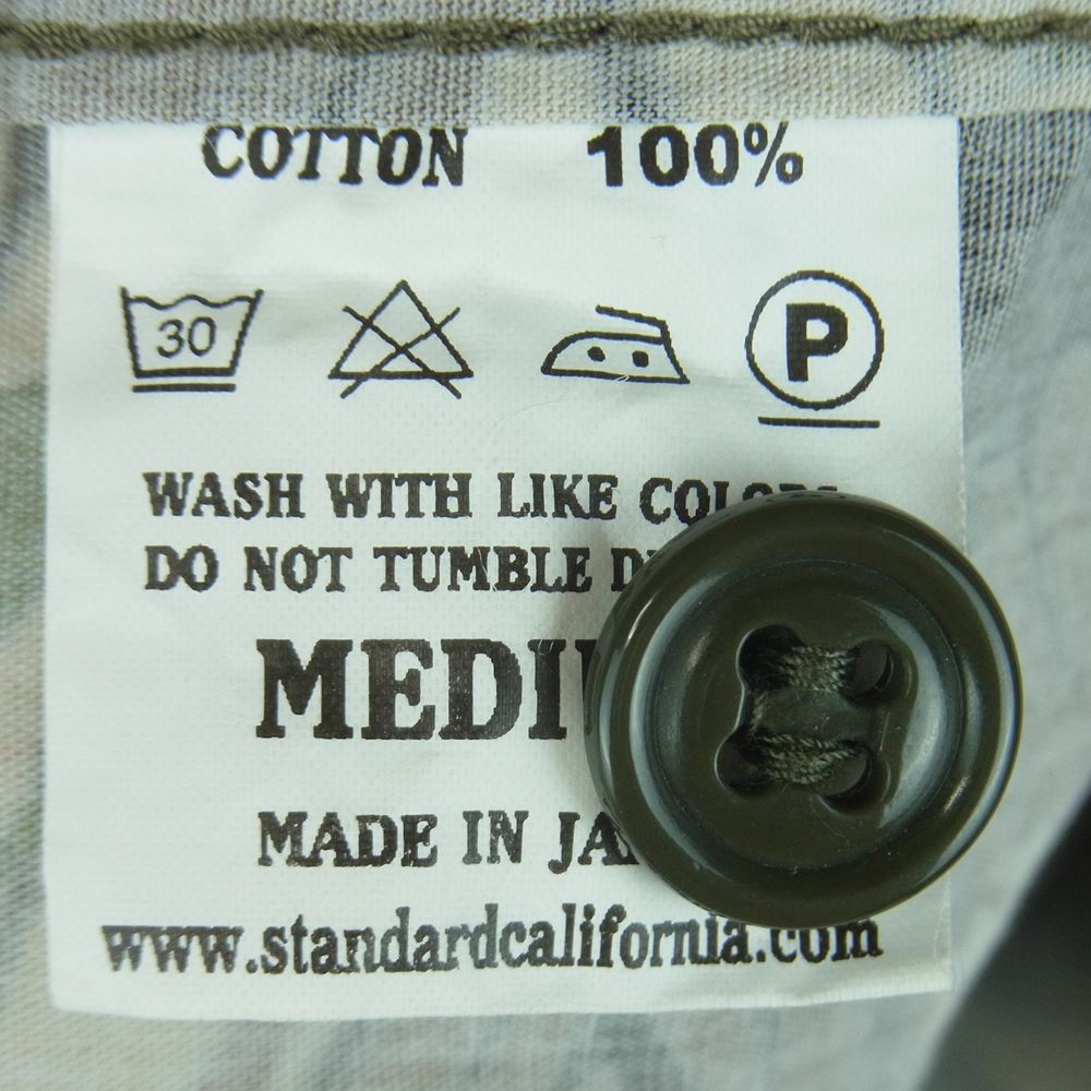 STANDARD CALIFORNIA スタンダードカリフォルニア 迷彩 カモ柄 半袖 シャツ コットン 日本製 ベージュ系 カーキ系 M【中古】