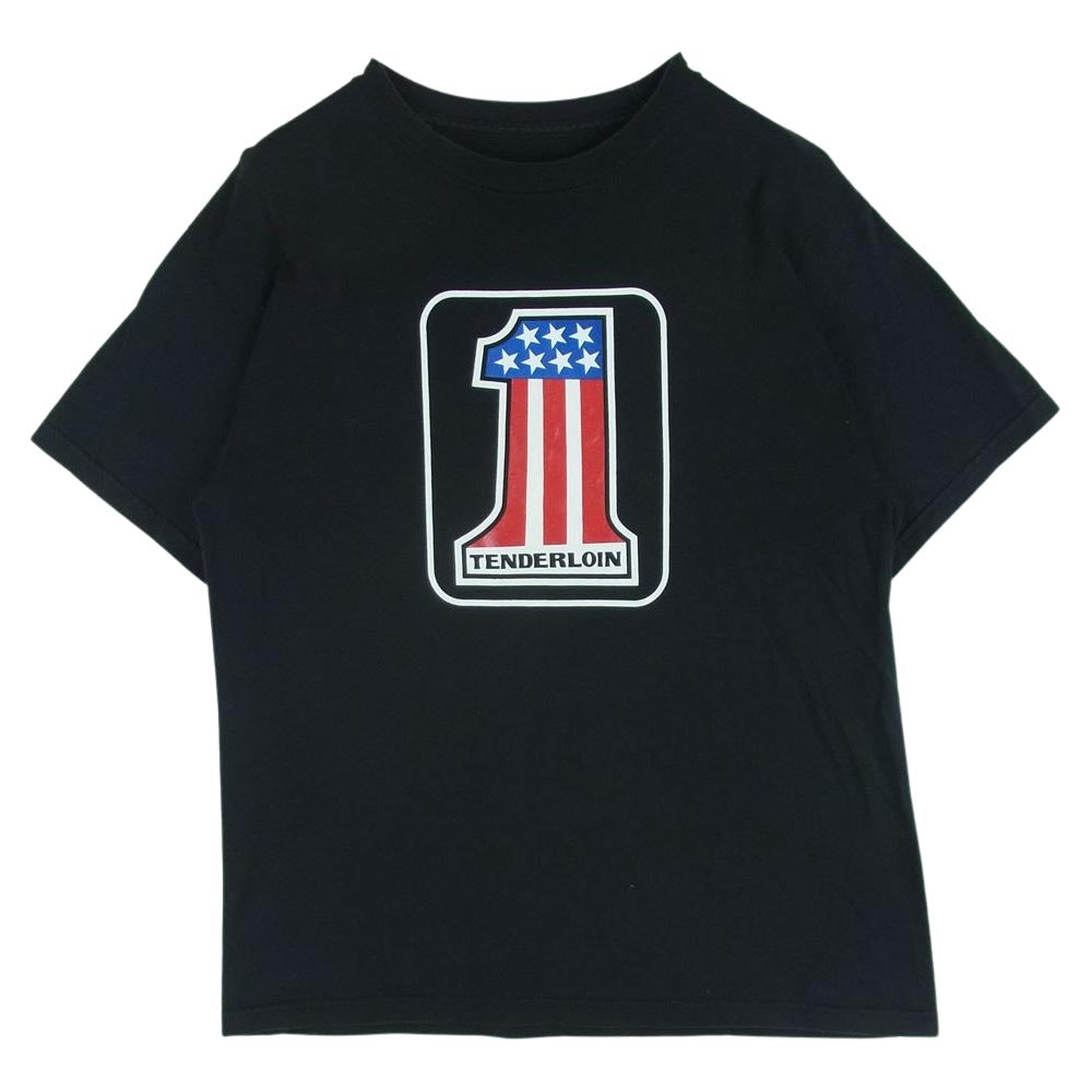 TENDERLOIN テンダーロイン T-TEE NO.1 星条旗 プリント 半袖 Tシャツ コットン 日本製 ブラック系 M【中古】
