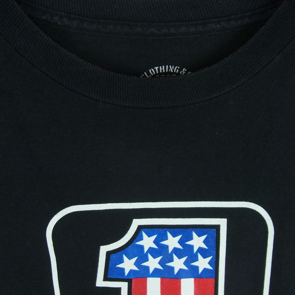TENDERLOIN テンダーロイン T-TEE NO.1 星条旗 プリント 半袖 Tシャツ コットン 日本製 ブラック系 M【中古】