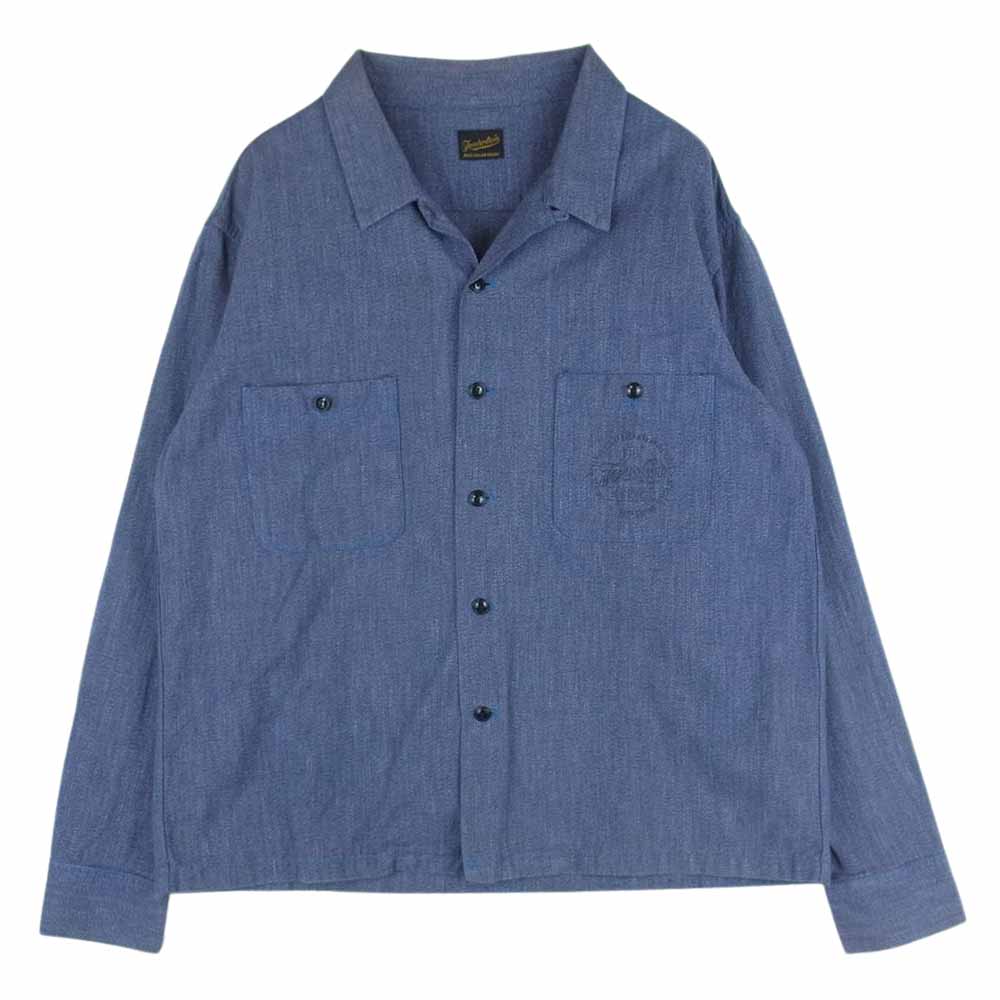TENDERLOIN テンダーロイン オープンカラー 長袖 シャツ コットン 日本製 インディゴブルー系 S【中古】