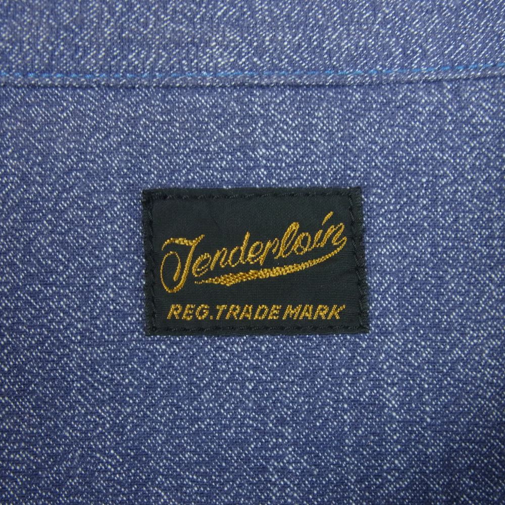 TENDERLOIN テンダーロイン オープンカラー 長袖 シャツ コットン 日本製 インディゴブルー系 S【中古】