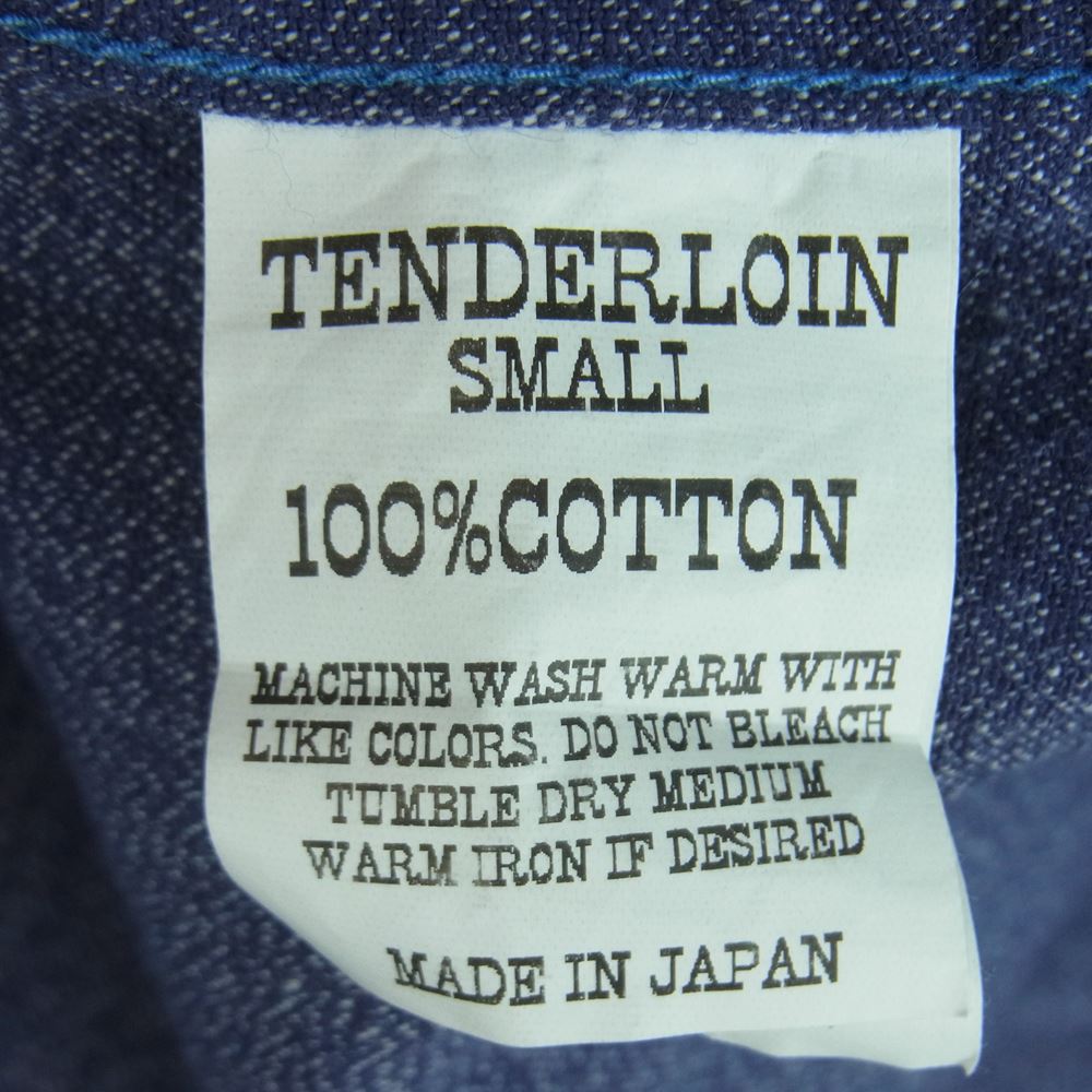 TENDERLOIN テンダーロイン オープンカラー 長袖 シャツ コットン 日本製 インディゴブルー系 S【中古】